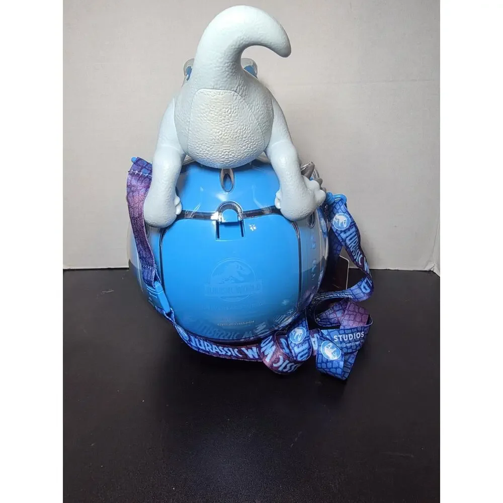 New W/tag Universal Studios Jurassic World Blue Raptor Gyrosphere Popcorn Bucket